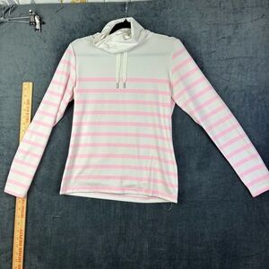 Ralph Lauren Women’s Golf long sleeve Pink, white striped cowl Long Sleeve Tee